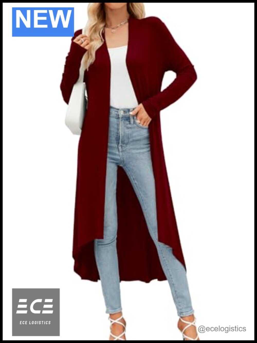 Womens Lightweight Duster Cardigan Open Front High Low Hem Maxi Long Sleeve